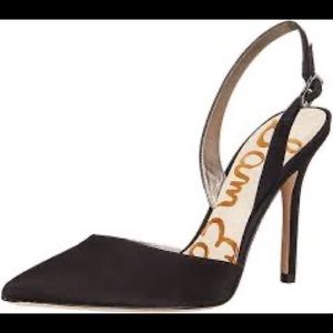 Sam Edelman Dora Suede Sling Back Heels Black 8.5